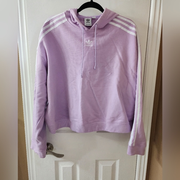 Adidas Cropped Pullover Hoodie - Picture 1 of 2